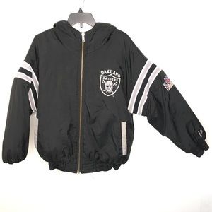 Kids Vintage 90s Oakland Raiders Jacket Reversible